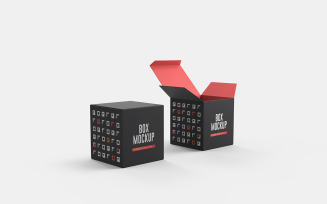 Cube Box Mockup Template Vol 01
