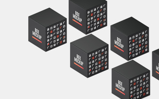 Cube Box Mockup Template Vol 15
