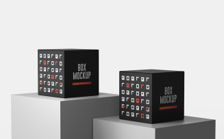 Cube Box Mockup Template Vol 18