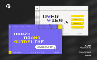 Hanzo – white violet creative agency brand guideline presentation