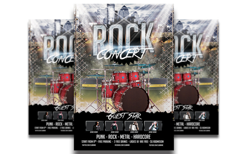 Indie Music Concert - Flyer Template Corporate Identity