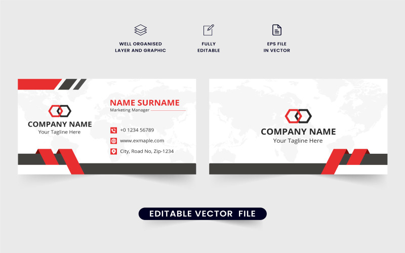 Printable business card vector design Corporate Identity