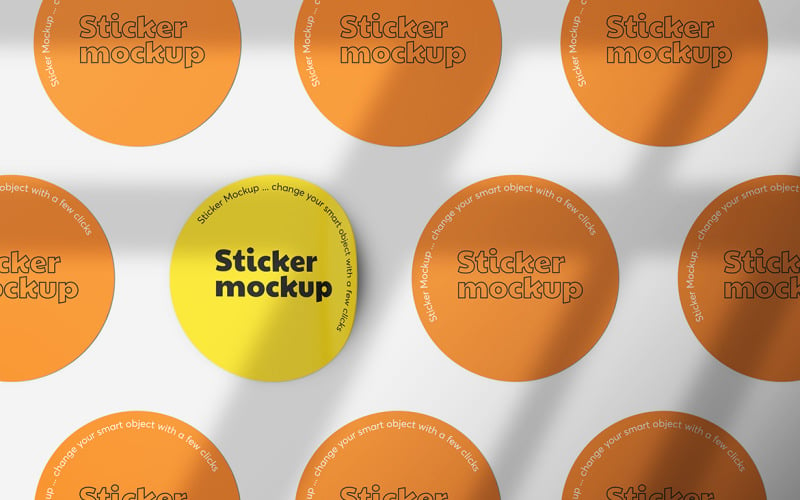 Rounded Sticker Mockup Vol 03 Product Mockup