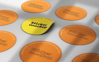 Rounded Sticker Mockup Vol 04