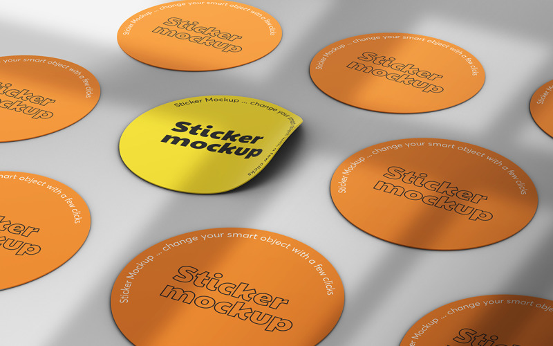 Rounded Sticker Mockup Vol 04 Product Mockup