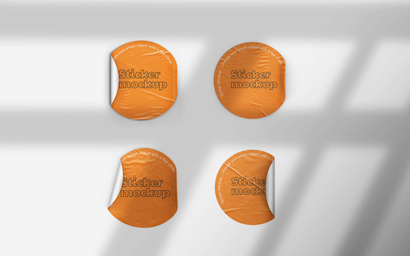 Rounded Sticker Mockup Vol 05 Product Mockup