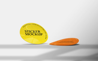 Rounded Sticker Mockup Vol 08