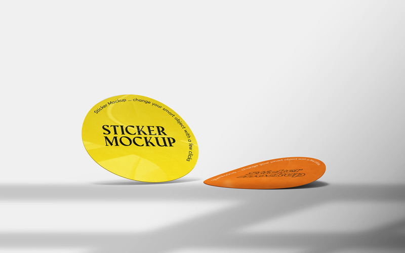 Rounded Sticker Mockup Vol 08 Product Mockup
