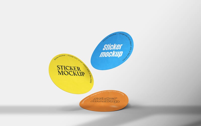 Rounded Sticker Mockup Vol 09 Product Mockup