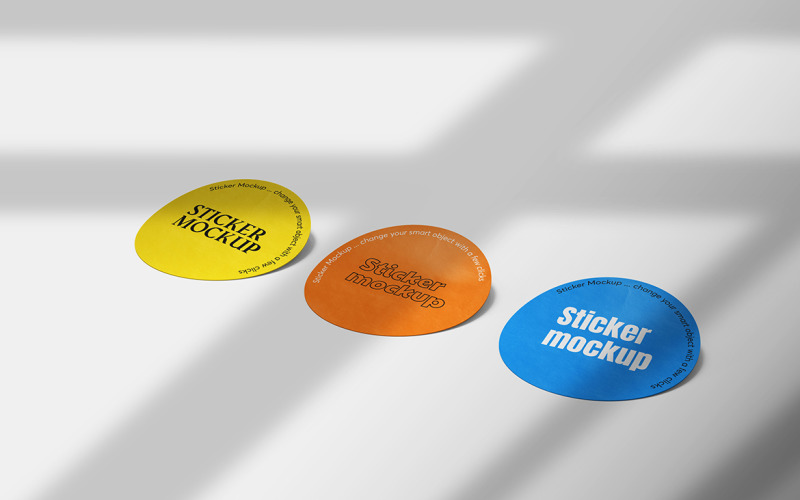 Rounded Sticker Mockup Vol 10 Product Mockup