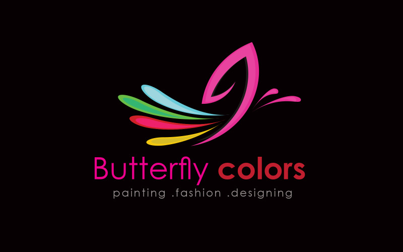 creative Butterfly Colors Logo Logo Template