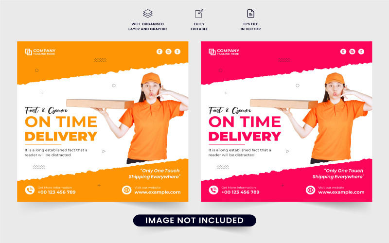 Delivery business poster design vector Social Media