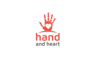 Hand Paint With Heart Love Logo Design Vector
