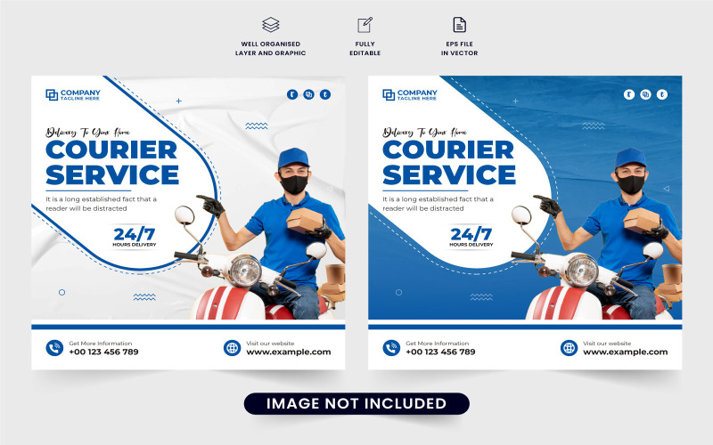 Home delivery service template vector Social Media