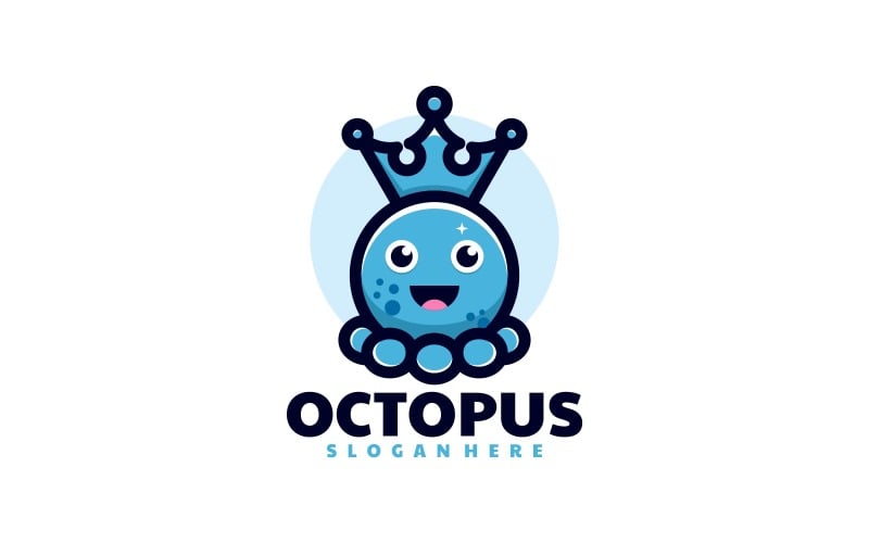 Octopus Simple Mascot Logo Style 1 Logo Template