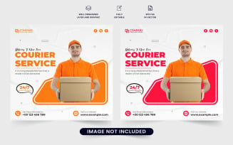 Package delivery service template vector