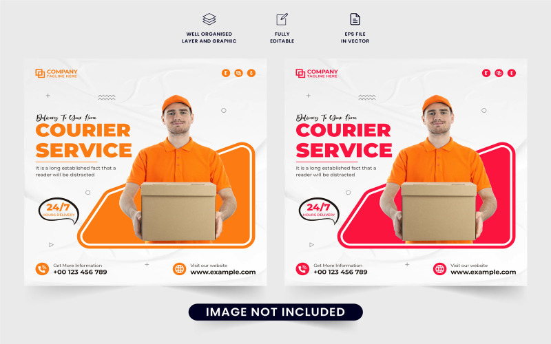 Package delivery service template vector Social Media