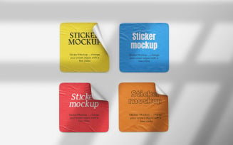 Square Sticker Mockup Vol 11