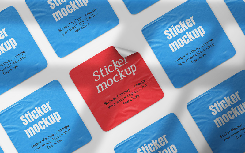 Square Sticker Mockup Vol 14 Product Mockup