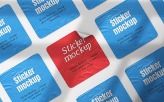 Square Sticker Mockup Vol 14