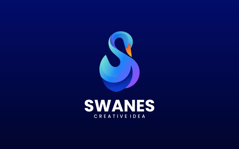 Swan Gradient Logo Design 2 Logo Template