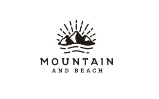Vintage Hipster Mountain Adventure Logo Design