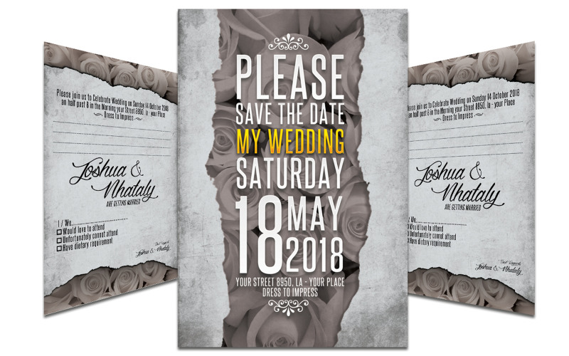 Wedding Invitation - Flyer Template #7 Corporate Identity