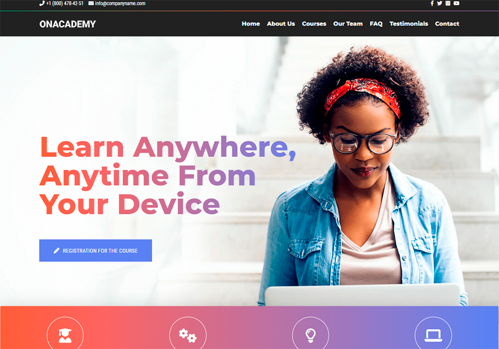 Onacademy  - Course  HTML5 Landing Page Template