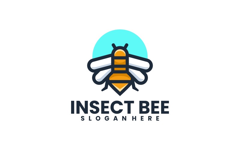 Insect Bee Simple Mascot Logo Design Logo Template