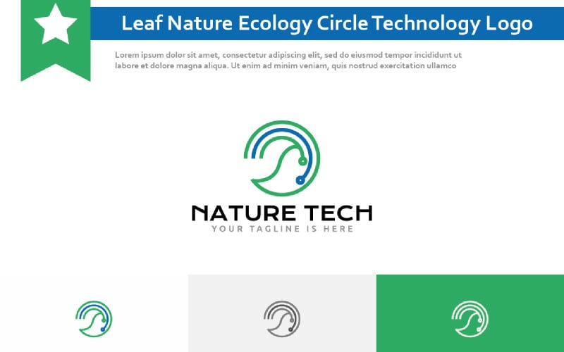 Leaf Nature Ecology Environment Circle Technology Style Logo - Copy Logo Template