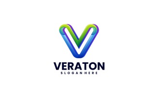 Letter V Gradient Logo Style 4