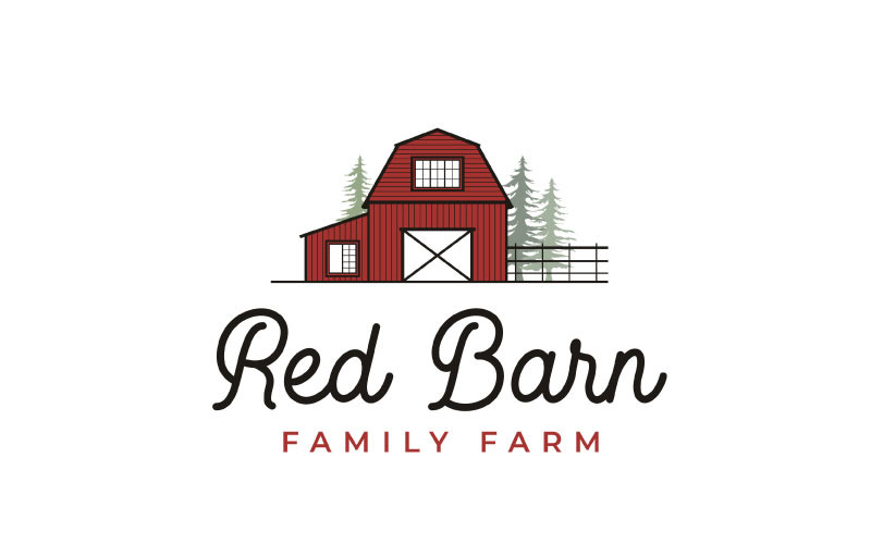 Retro Barn Farm Logo Design Vector Illustration Logo Template