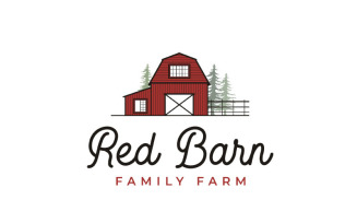 Retro Barn Farm Logo Design Vector Illustration