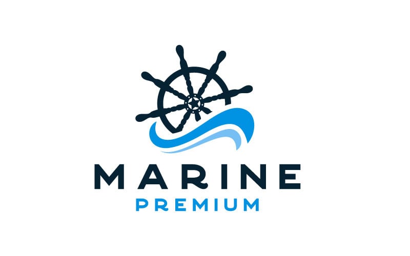 Ship Steering Wheel With Waves Logo Design Logo Template