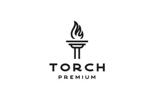 Torch Logo Design Vector Template