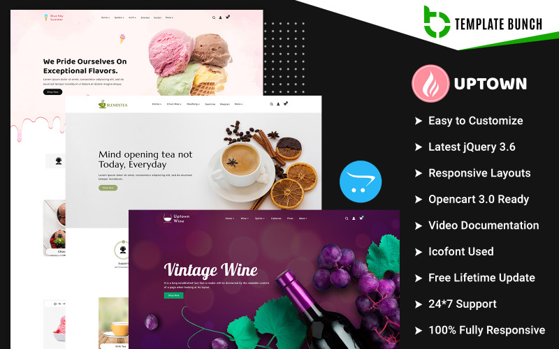 Uptown - Summer and Tea With Wine - Responsive OpenCart Theme for eCommerce OpenCart Template