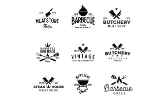 Vintage Butcher Butchery Logo Design Vector