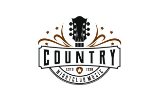 Vintage Classic Country Music Logo Design Template