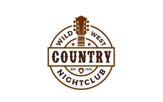 Vintage Retro Classic Country Music Stamp Logo Design Vector