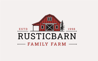 Vintage Retro Golden Wood Barn Farm Logo Design
