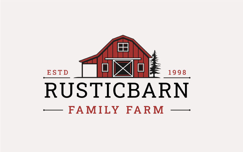 Vintage Retro Golden Wood Barn Farm Logo Design Logo Template