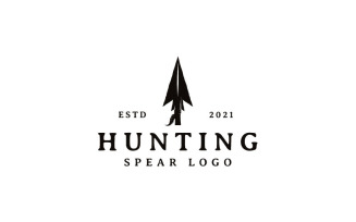 Vintage Retro Hipster Arrowhead Spear Hunting Logo Design Vector Template