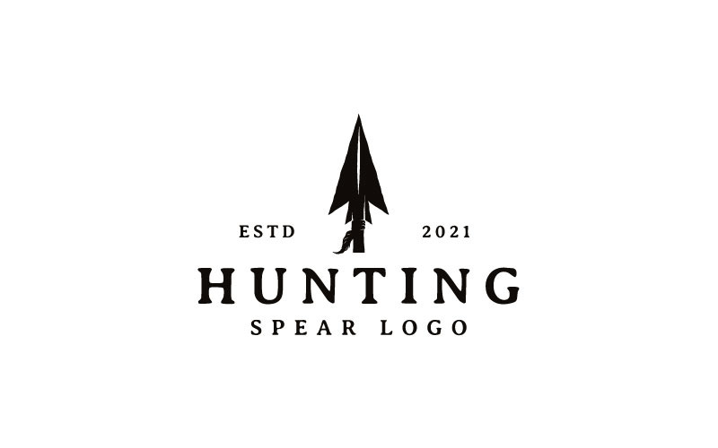 Vintage Retro Hipster Arrowhead Spear Hunting Logo Design Vector Template Logo Template