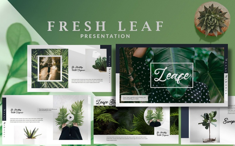 Nature Fresh Leaf - Nature Powerpoint PowerPoint Template