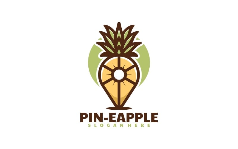 Pin Pineapple Simple Logo Logo Template