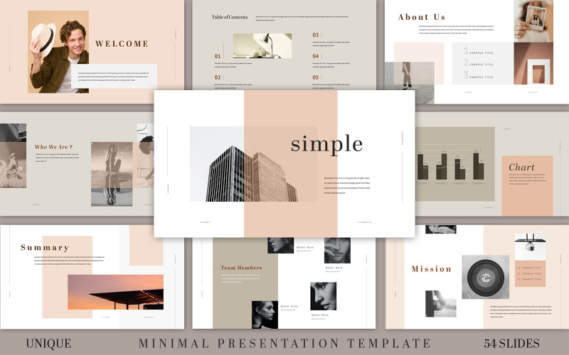 Simple Minimal Presentation Template PowerPoint Template