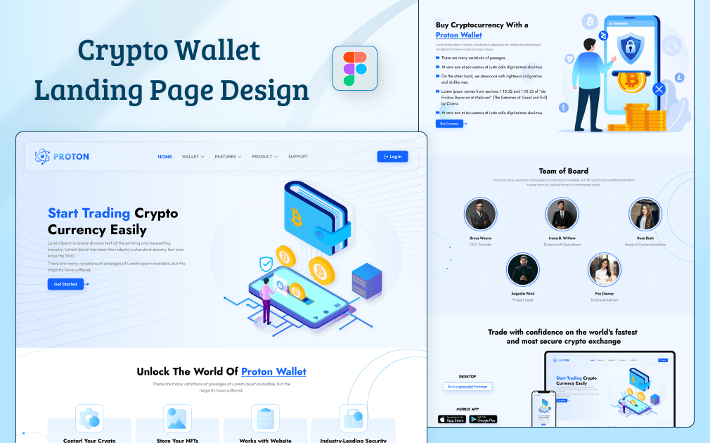 Crypto Wallet - Landing Page Figma Kit