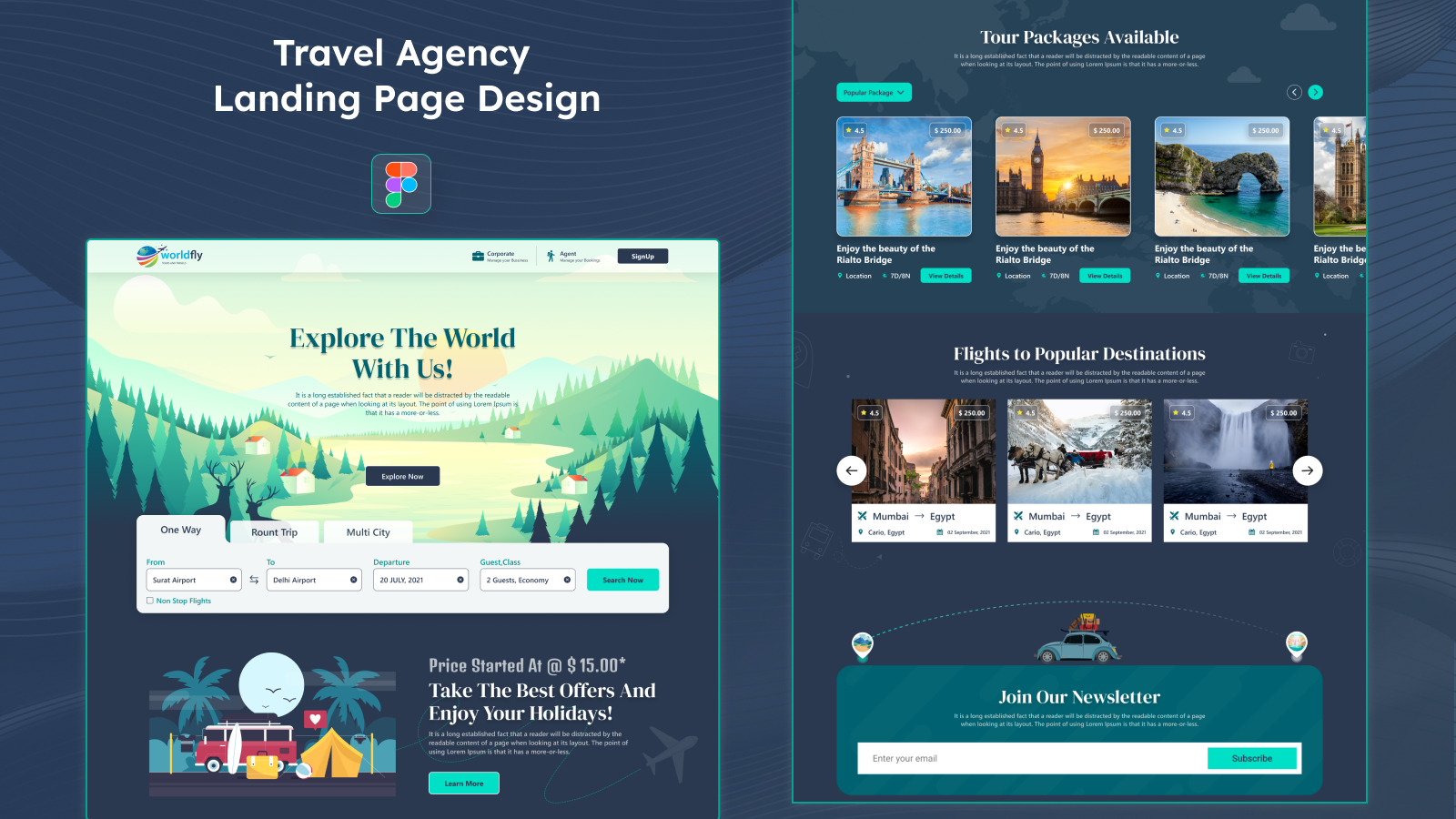 Travel Agency - Landing Page Design Figma Kit