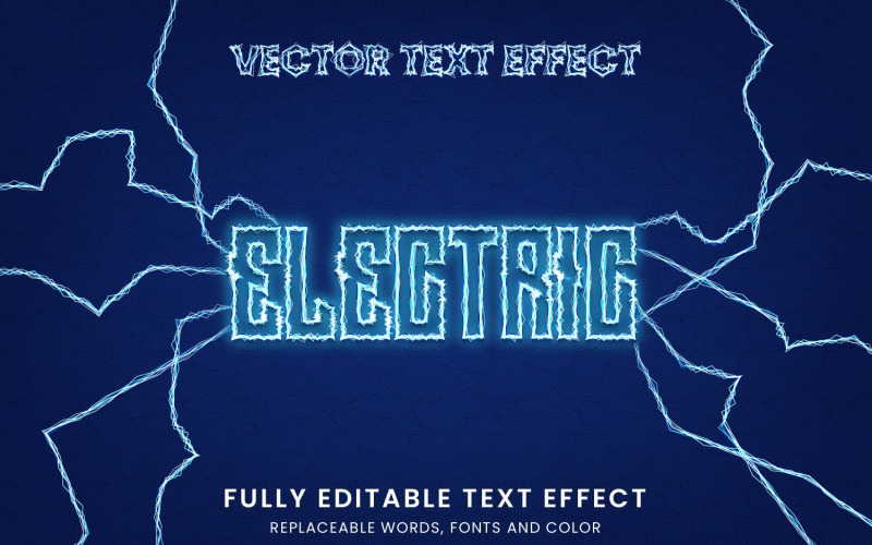 Electric Editable Text Effect Illustration
