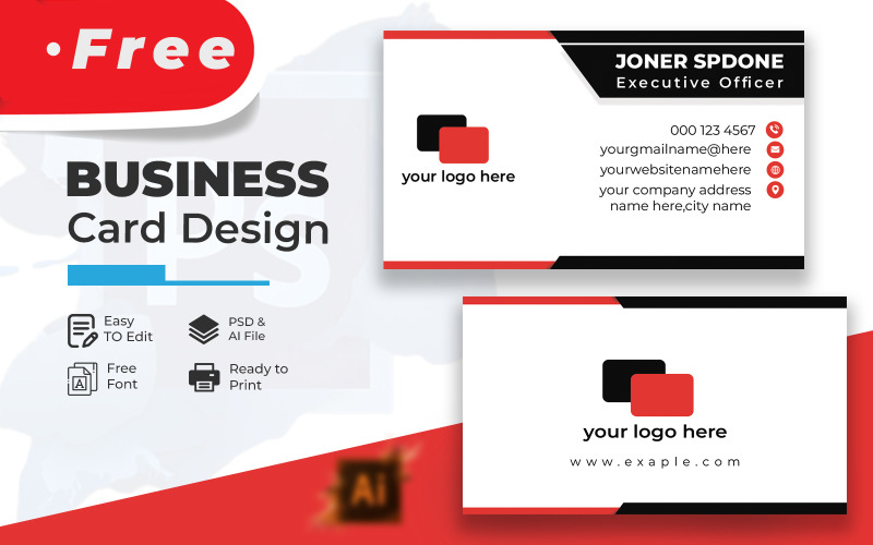 FREE Business card Design Template professional Corporate Identity